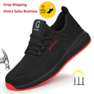 Abendschuhe XPUHGM Air Mesh Steel Toe Work Atmungsaktiv Working Man Safety Lightweight Pannensichere Boots Drop 230329