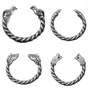 Bangle Trendy Handmade Customize Viking Wolf Wild Boar Bracelet For Men Cuff Tibetan Silver Odin Raven Opening Bracelets Jewelry