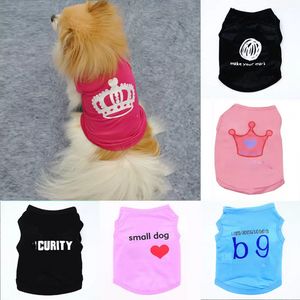 Hundklädkläder katt sommar väst liten tröja husdjur leverans tecknad kläd t shirt valp chihuahua jumpsuit outfit levererar grossist