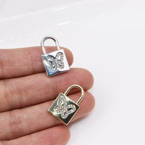 Charms Eruifa 6 Stück 10 15 mm Schmetterling mit Strassschloss Münze Zinklegierung Halskette Ohrring Armband Schmuck Mädchen DIY handgefertigt 2 ColorsCharms