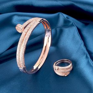 Crystal solidne złota srebrna bransoletka bransoletka z zestawem diamentów luksus elegancki projektant dla kobiet mężczyzn mody bransoletki weselne na Święto Dziękczynienia