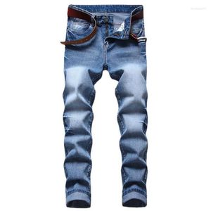 Herrenjeans 2023 Frühlingsmarke Mens Casual Straight High Quality Denim Pants Male Fashion Jean Homme Classic Blue Hose
