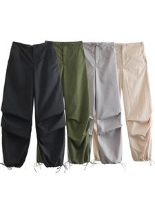 Kadın Pantolon Capris Willshela Kadın Moda Paraşüt Kargo Pantolon Vintage Jogging Pantolonlar Yüksek Elastik Bel Kadın Moda Kadın Botları Kesme 230329