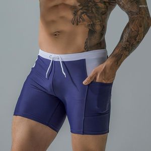 Running Shorts Men Waterproof Quick-Drying Swimwear Swimsuit With Pockets Surf Pants Bathing Suit