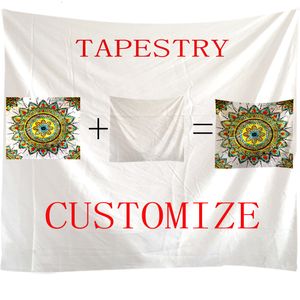 Tapestries XIANYUNHE Customized Printed Large Wall Tapestry Hippie Wall Hanging Bohemian Wall Tapestries Mandala Wall Art Decor 230329