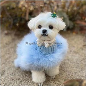 Dog Apparel Autumn And Winter Pet Trendy Brand Plush Sweater Drop Delivery Home Garden Supplies Dhqan