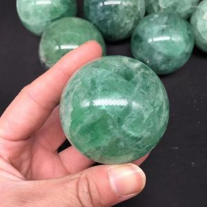 Dekorativa figurer grön fluorit sfär naturliga stenar och kristaller kvarts polerade mineraler ädelstenar boll för heminredning