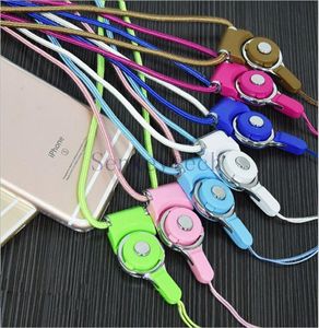 Detachable cell phone neck straps knitted nylon fabric lanyards necklace hanging charms security badge chain for ID cards flash dr9240210