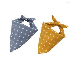 Dog Collars Pet Holiday Birthday 2 Pcs Bibs Scarfs Accessories Cotton Dot Pattern Kerchief Neckerchief For Small Medium Large