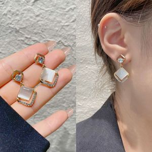 Eleganti orecchini in cristallo zircone per le donne simulazione di perla rino di rinestone goccia di orecchini per matrimoni per feste di gioielli