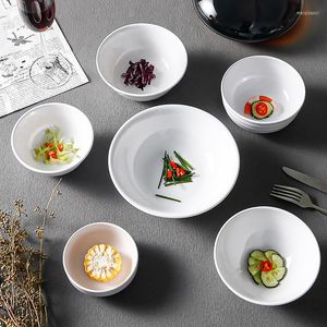 Bowls Melamine Servies White Rice Bowl Lightweight Japanese Ramen Udon Soba Instant Noodles Soup Fruit Salad Restaurant Tableware