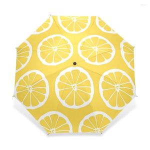 Umbrellas Fully Automatic Orange Umbrella Cute Fruit Pattern Folding Rainy Yellow Women For Children Rain