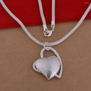 Pendant Necklaces Silver Plated Double Love Heart Metal Necklace 2023 Style Charm Fashion Women Wedding Anniversary Jewelry Gifts