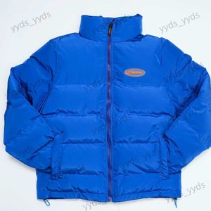 Jackets masculinos outono e inverno Novo trapstar azul grande rótulo de algodão casaco de algodão espessado jaqueta destacável versátil para casais T230329