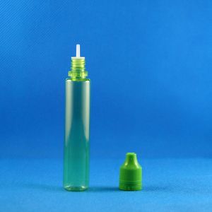 parfymflaska 100 uppsättningar 30 ml 1 oz plast enhörning penna form gröna flaskor manipulation tätning barnsäkerhetsnål tips