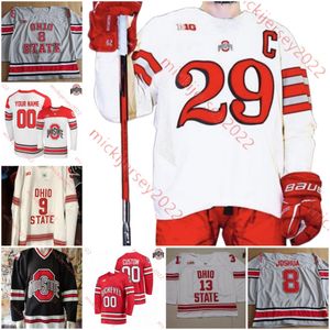 Michael Gildon Ohio State Buckeyes Hockey Jersey Mens Stephen Matt Cassidy Joe Dunlap Davis Burnside Jaedon Leslie Wise Custom Youth Sched Ohio State Jersey