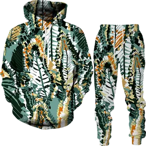 Homens e mulheres impressos 3D Trippy Weeds Casual Casual Wolf Fashion Sweatshirt Capuzes e calças do exercício 006