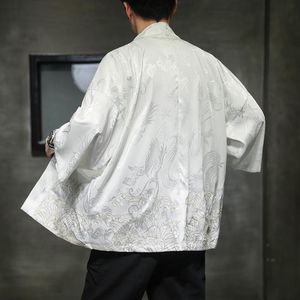 Herren Freizeithemden Plus Size Herren Japanisches Streetwear Shirt 2023 Herren Korean Fashions Kimono Male Designer Open Stitch Sommerkleidung