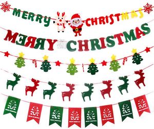 Christmas Decorations Merry Letter Pattern Garland Bunting Banners Flags XMAS Tree Pendants Door And Wall Hanging Decoration Ornaments Party