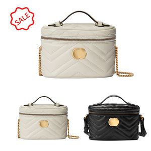 Topphandtag äkta läder mini koppling tote makeup väska kvinnor purses mens toalettartikat kamera handväska crossbody väska lyxdesigners cool kosmetisk axel smink väskor