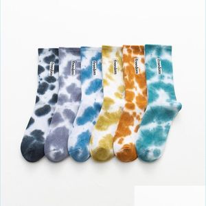 Shoe Parts Accessories Socks Long Letter Dom Cotton Embroidery Harajuku Cool Funny Vortex Fashion Skateboard Hip Hop New Tiedye Me Dhkln