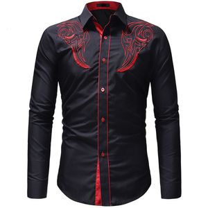 Camisas casuais masculinas moda masculina camisa ocidental de manga longa slim camisa casual 230329