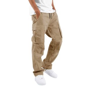 Men Cargo Pants Relaxed Fit Sport Jogger Sweatpants Drawstring Outdoor Trousers with Pockets Fashion brand