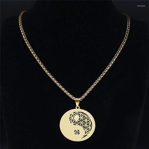 Colares pendentes yin yang fofocas de aço inoxidável para homens colorido de cor dourado jóias jóias collier homme nxs02