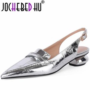 Sandals Brand Women Summer Fashion Elegant Party Pointed Toe Genuine Leather Flats Shoes Size 3340 230329