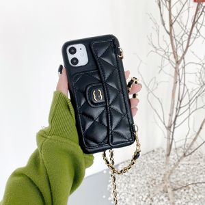 Top Leather Designer Phone Cases For iPhone 15 14 Pro Max 13 12 11 iPhone XSMAX XS 7/8PLUS Fashion Little gold ball chain luxury Leather lady Back Cover Mobile Shell Case