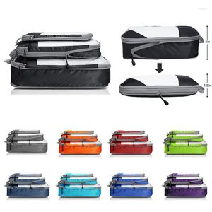 Depolama Çantaları Seyahat Çantası 4pcs Set Sıkıştırılabilir Paketleme Küpleri 2023 Katlanabilir Su Geçirmez Bavul Naylon Taşınabilir Bagaj Organizatör