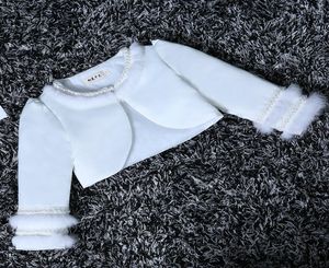 Novo chegada meninas meninas bolero crianças inverno cetim de cetim curto com peles falsas para crianças formais roupas 6421289