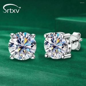 Brincos de garanhão 2ct real d cor moissanite para mulheres homens 925 prata esterlina diamante casamento presentes de aniversário jóias
