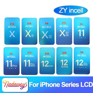 ZY Incell för iPhone X Xr 11 Pro Max 12 Mini 13 14 LCD -skärm OLED Display Touch Digitizer Assembly Replacement