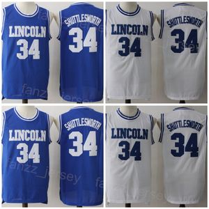 Lincoln Moive Basketball 34 Jesus Shuttlesworth Jersey College Big State On Game University Hafdery i szycie niebieski biały zespół dla fanów sportu Mężczyźni NCAA