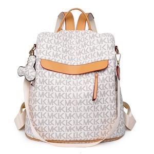 bolsa de ombro feminina 2 elegante carta atmosférica impressa bolsa leve resistente ao desgaste mochilas de lazer de couro estilo ocidental contraste mochila feminina 645