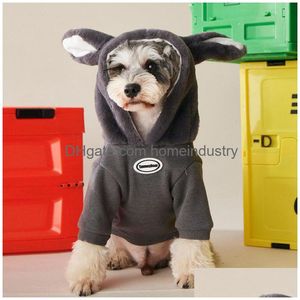 Capinho de vestuário de vestuário de vestuário de roupa de outono e roupas de inverno mais veetas pequenas e médias camisola de pelúcia maré schnauzer vip pug pet clows gota de dhs15