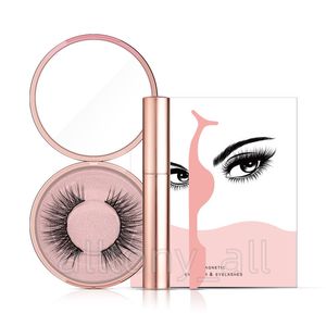 Popular Magnetic Liquid Eyeliner & Magnetic False Eyelashes & Tweezer Set Magnet False Eyelashes Set Glue Make Up Tools 3 sets drop shipping