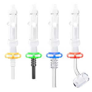 CSYC NC018 Spill-proof Glass Water Bongs Dab Rig Smoking Pipes 10mm 14mm Ceramic Quartz Nail Air Hole Recycle Concentrate Bubbler Pipe