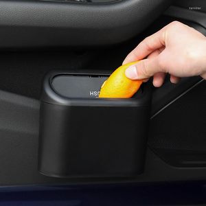 Acessórios de interiores ABS pendurados no mini -carrinho de carro pode lixo com lixo com tampa de bucket de armazenamento de bucket de produtos automáticos