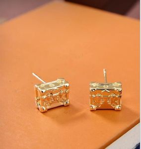New Stud Earrings 2023 Spring Designer Gold Box Design 316L Stainless Steel Earrings Luxury Fashion Letters Jewelry Earring Hoops