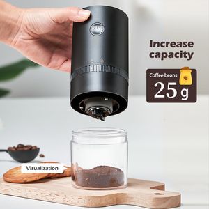 Mills Portable Coffee Grinder Electric USB Rechargeable Home Outdoor Blenders Profession Adjustable Beans Grinding for Kitchen 230329