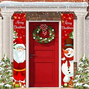 Merry Christmas Banner Couplet Decor Christmas Door Decoration for Home Hanging Xmas Ornament Navidad Happy New Year Gift