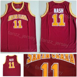 Santa Clara Broncos College 11 Steve Nash Jersey Basketball University Shirt Squadra Colore Rosso Per Gli Appassionati Di Sport Camicia Traspirante Ricamo E Cucito Uomo NCAA