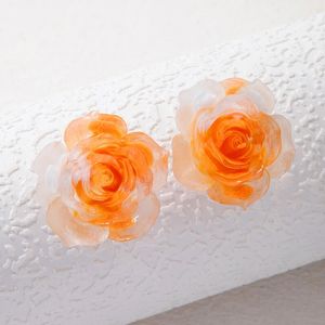 Dangle Chandelier New Trendy Pretty Flowers Stud Earring for Women Girls Charms Clear Acrylic Resin Party Jewelry pendientes