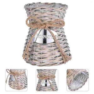 VASE VASE WOOD DEROR WIKER TALL FLOWER BASKET WOVEN RATTAN RATAN RASTIC SEAGRASS DECORATIVE FOLLUE