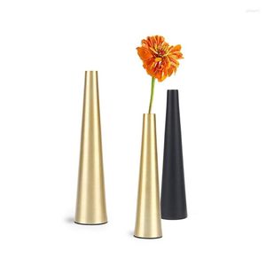 Vasos vasos de metal nórdico Gold/preto pequeno recipiente de arranjo de flores para a mesa de decoração de decoração de mesa de casamento decoração