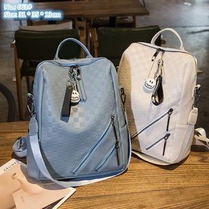 outlet ladies shoulder bag 4 colors soft embossed leather handbag college wind outdoor sports leisure backpack double zipper pendant fashion backpacks 663#
