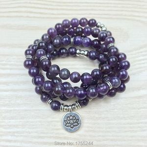 Strand SN1147 Design 108 Mala Buddha Bracelet Or Necklace Reiki Charged Buddhist Rosary Yoga Wrap Natural Stone