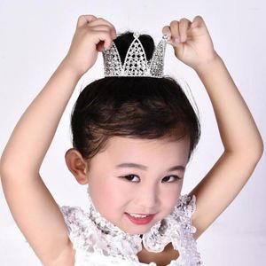 Hair Accessories Children Cute Princess Rhinestones Crowns Headdress Girls Gold Silver Color Round Crown Decor Headwear